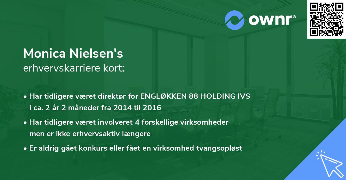 Monica Nielsen's erhvervskarriere kort