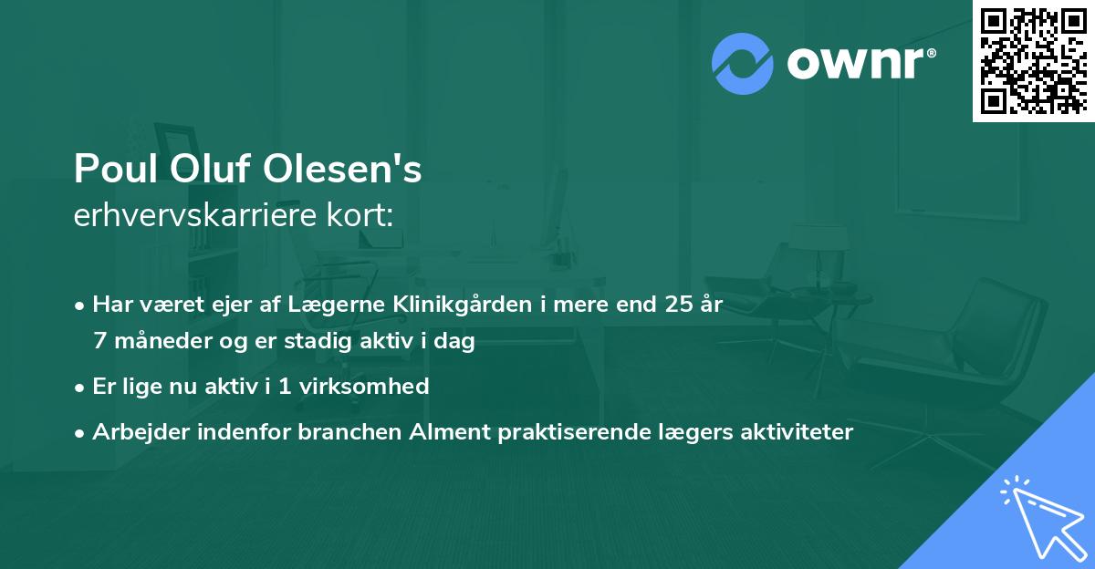 Poul Oluf Olesen's erhvervskarriere kort