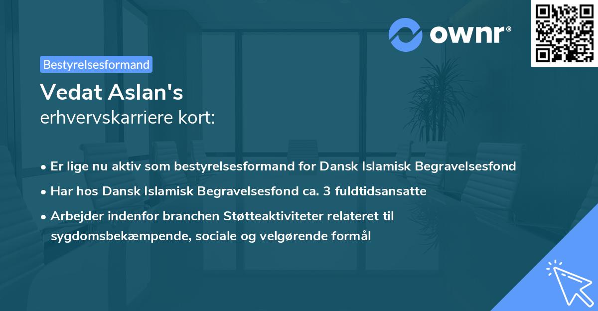 Vedat Aslan's erhvervskarriere kort