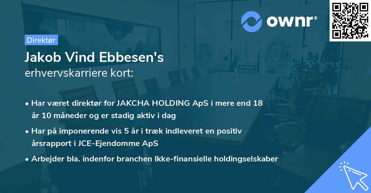 Jakob Vind Ebbesen's erhvervskarriere kort