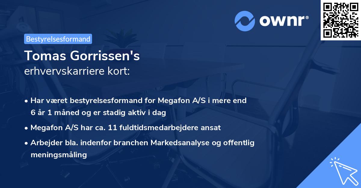 Tomas Gorrissen's erhvervskarriere kort