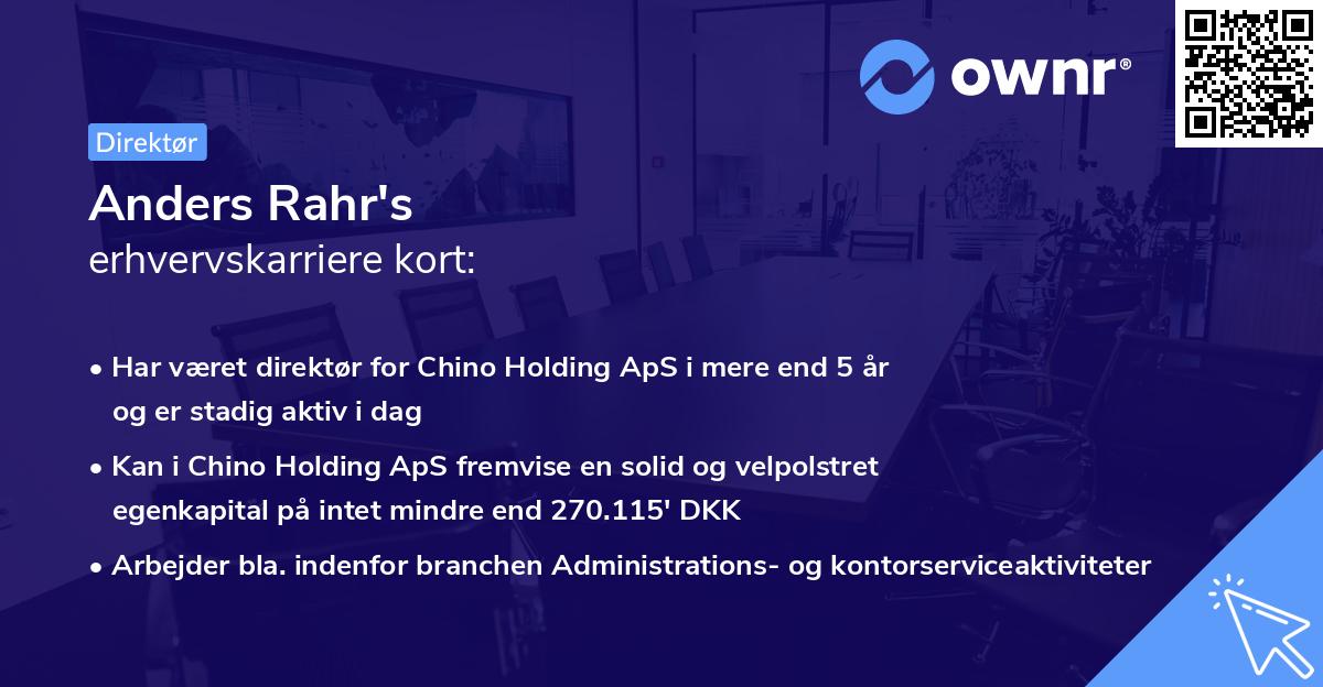Anders Rahr's erhvervskarriere kort
