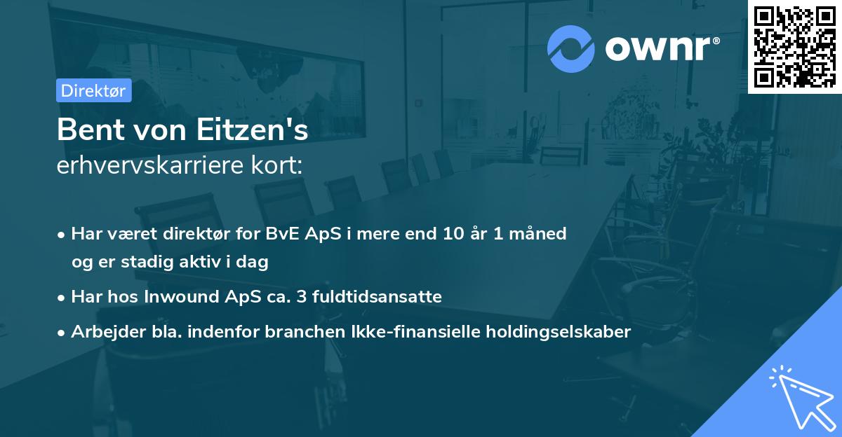 Bent von Eitzen's erhvervskarriere kort