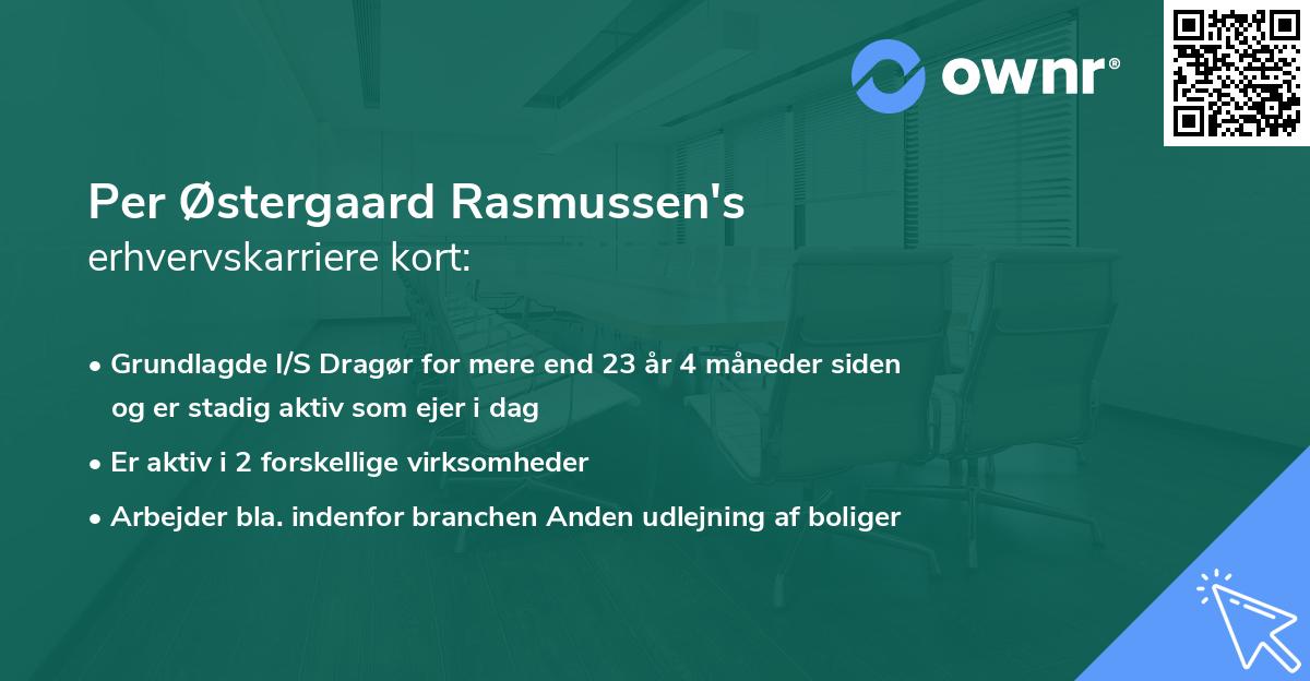 Per Østergaard Rasmussen's erhvervskarriere kort