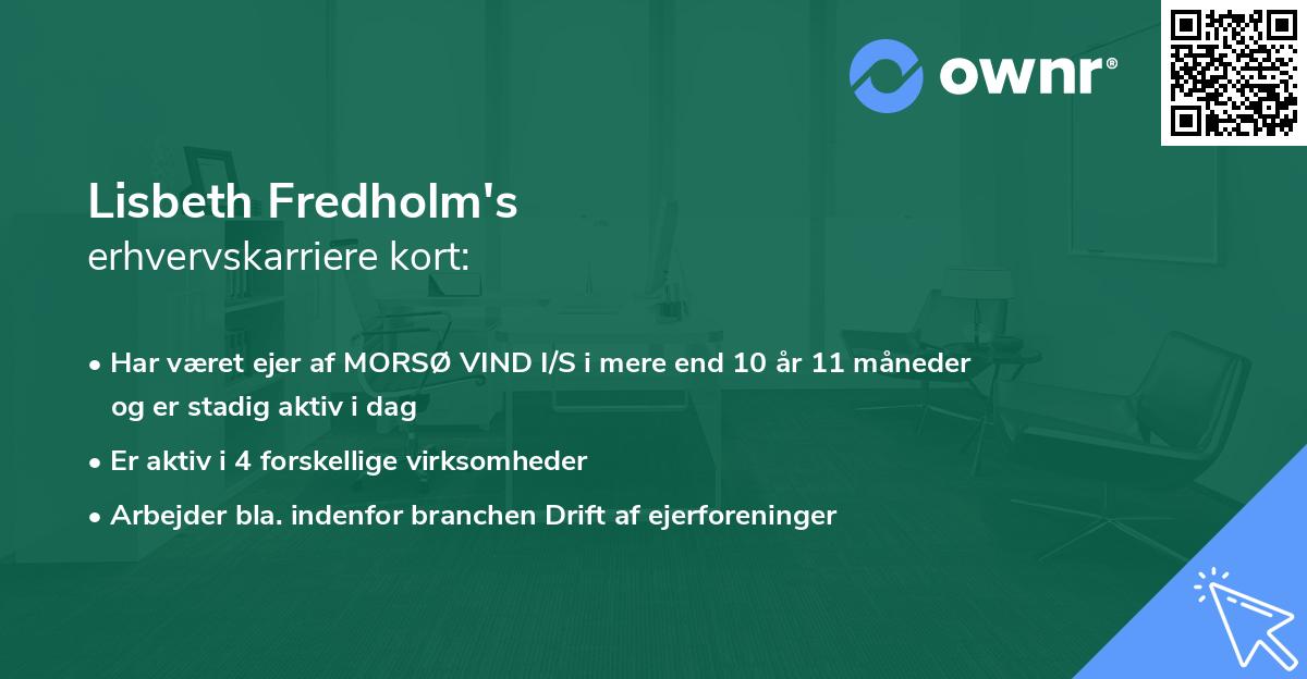 Lisbeth Fredholm's erhvervskarriere kort
