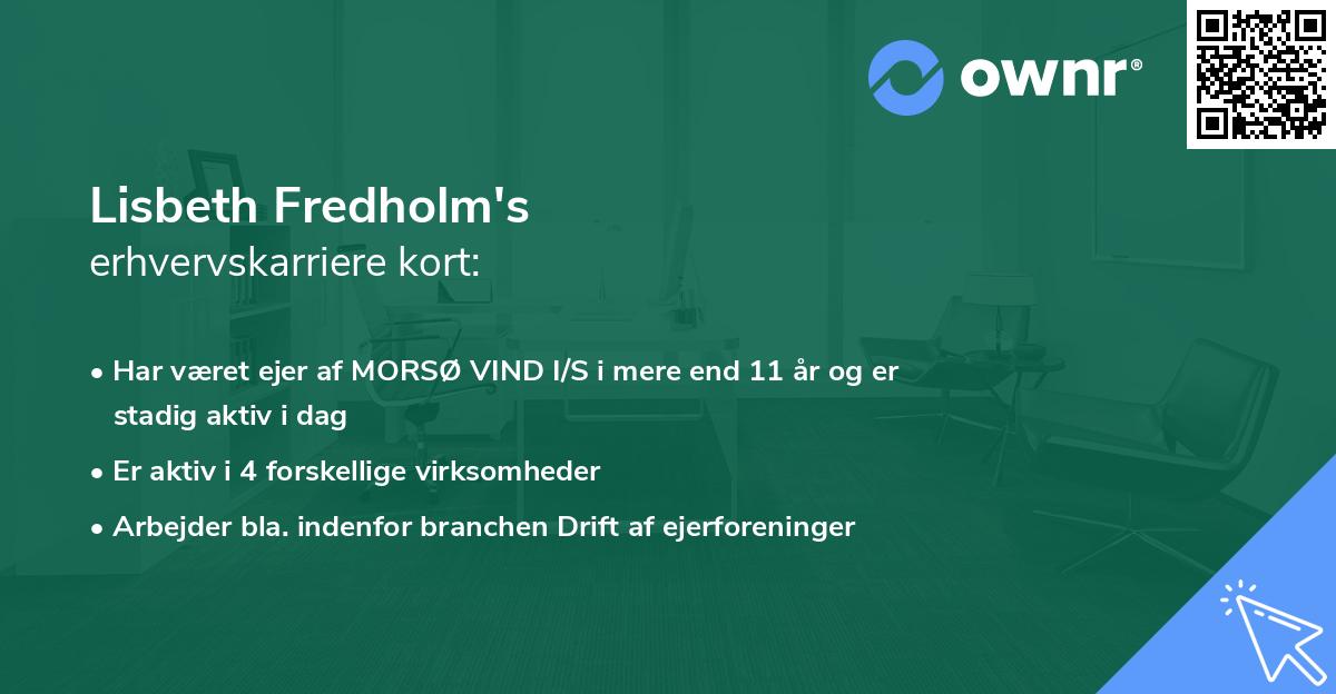 Lisbeth Fredholm's erhvervskarriere kort