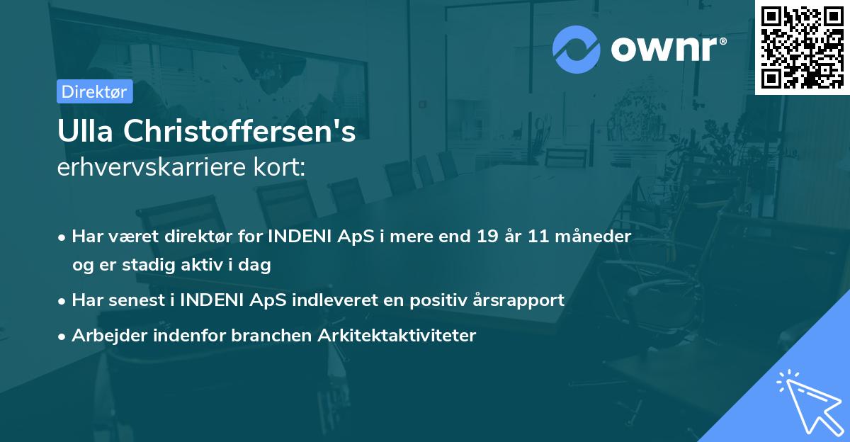 Ulla Christoffersen's erhvervskarriere kort