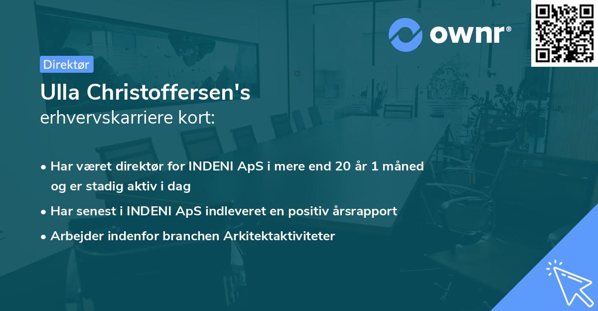 Ulla Christoffersen's erhvervskarriere kort