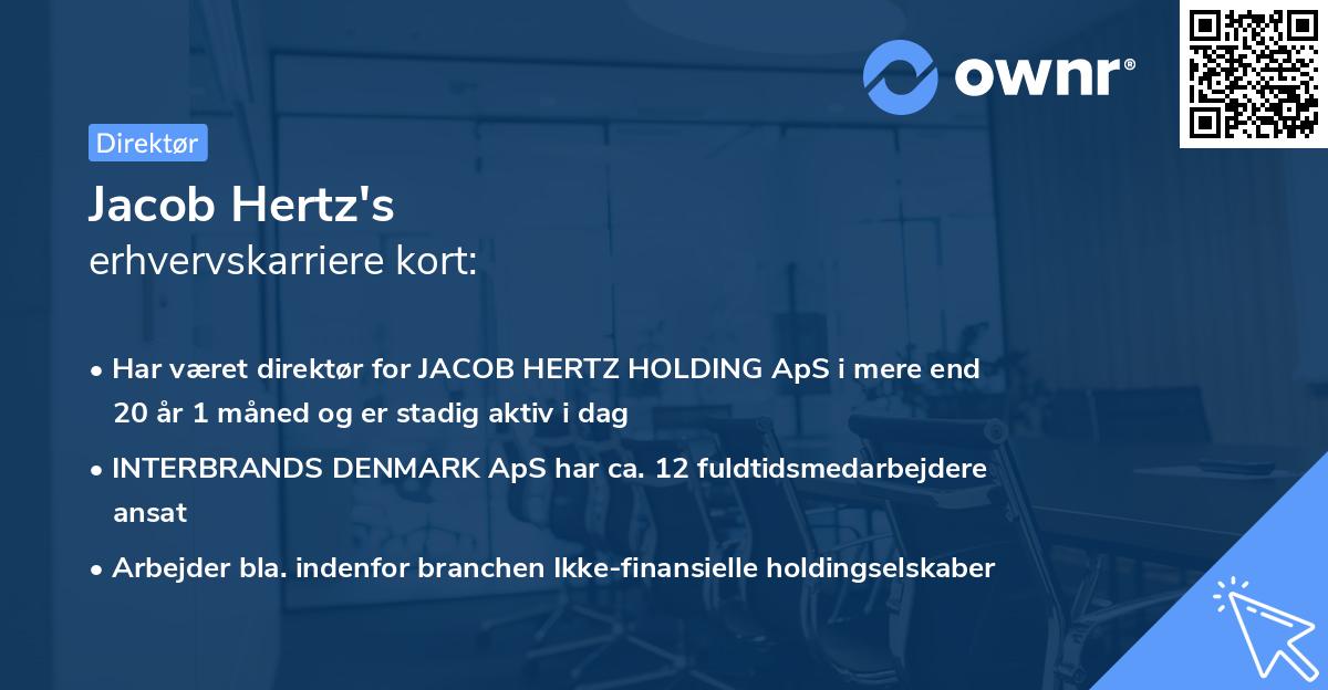 Jacob Hertz's erhvervskarriere kort