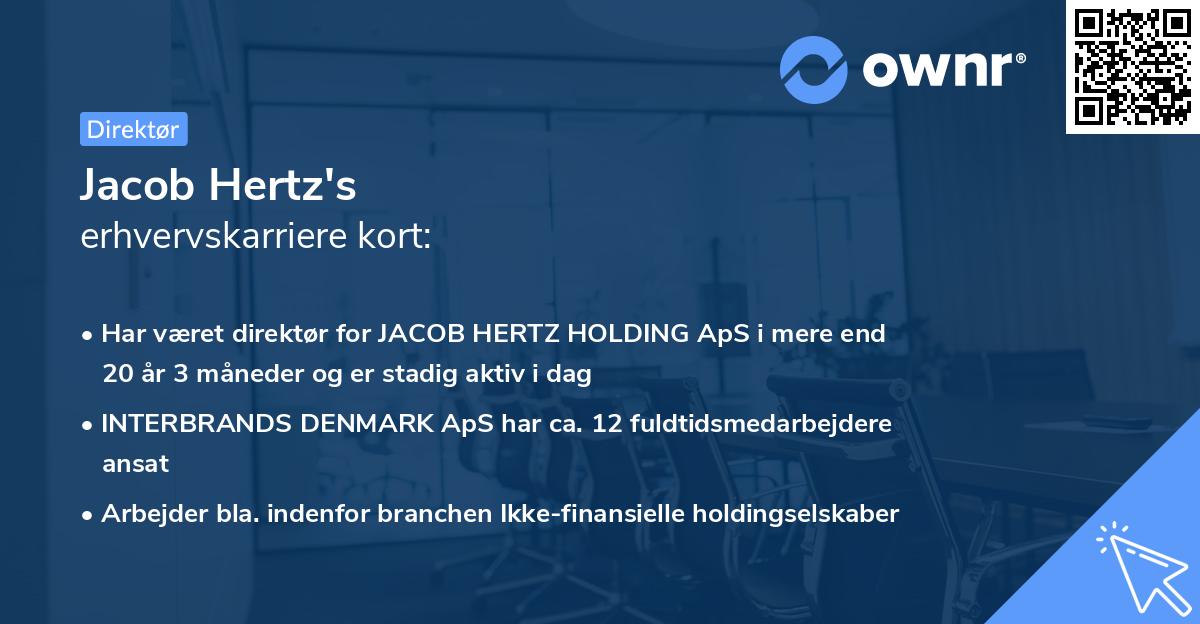 Jacob Hertz's erhvervskarriere kort