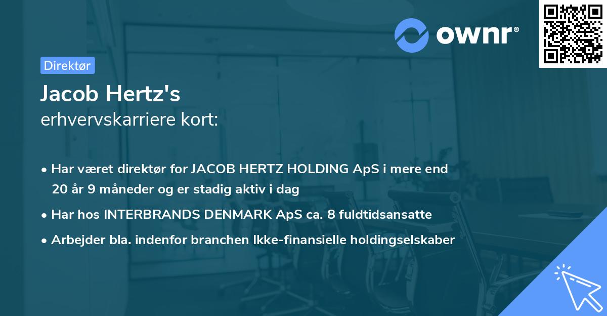 Jacob Hertz's erhvervskarriere kort