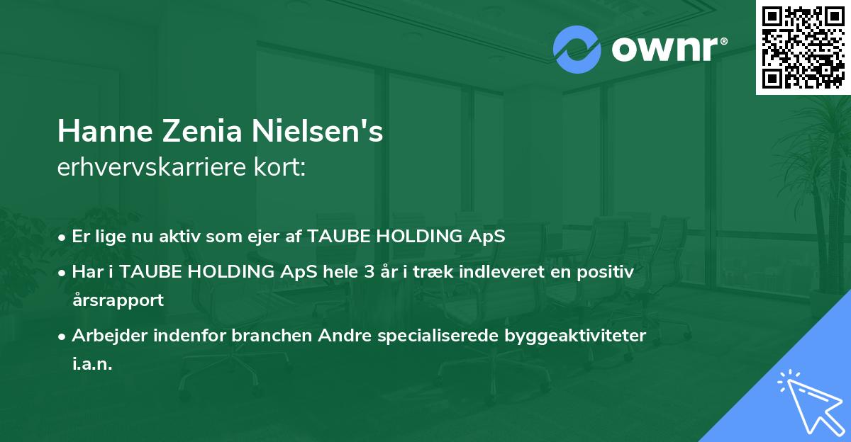Hanne Zenia Nielsen's erhvervskarriere kort