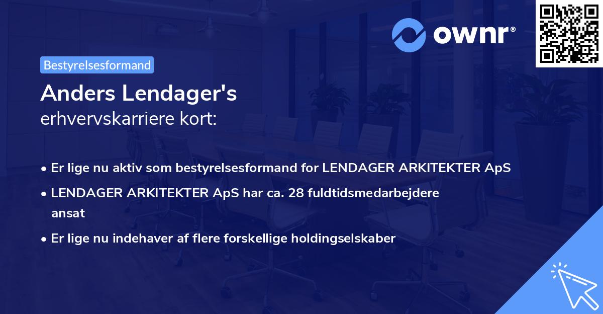 Anders Lendager's erhvervskarriere kort