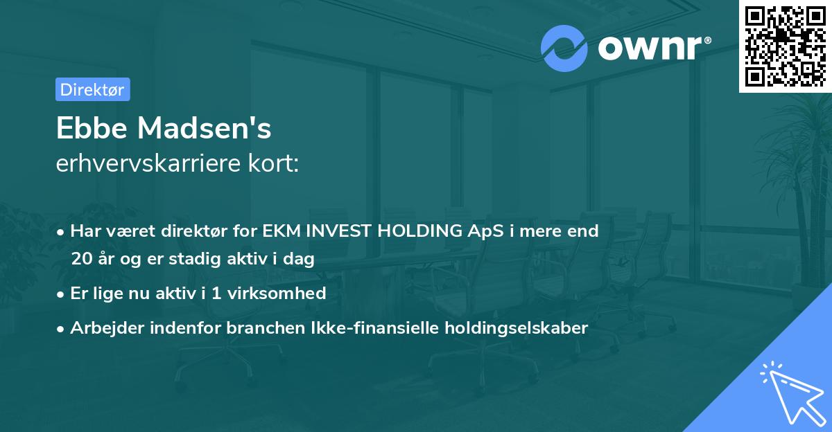Ebbe Madsen's erhvervskarriere kort
