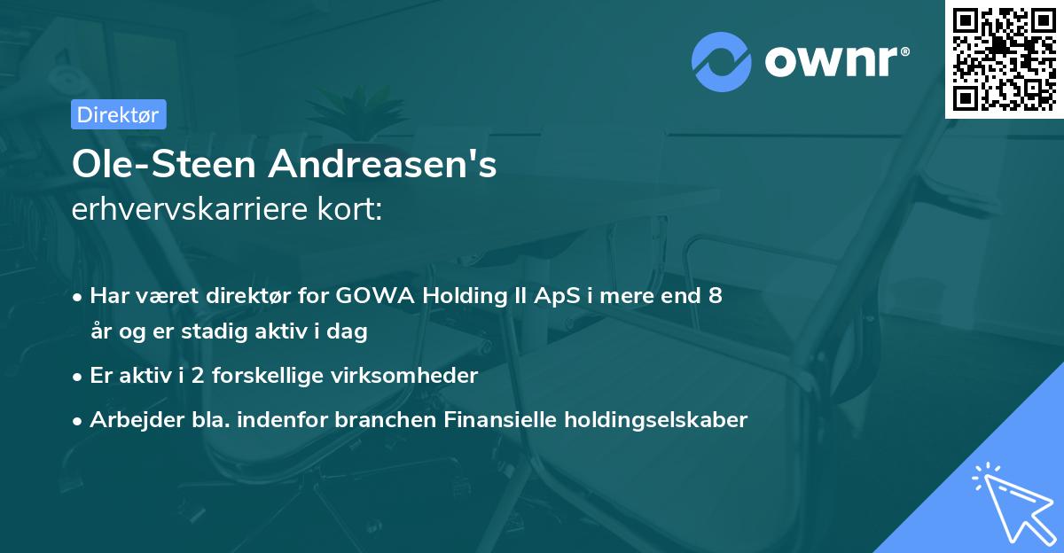Ole-Steen Andreasen's erhvervskarriere kort