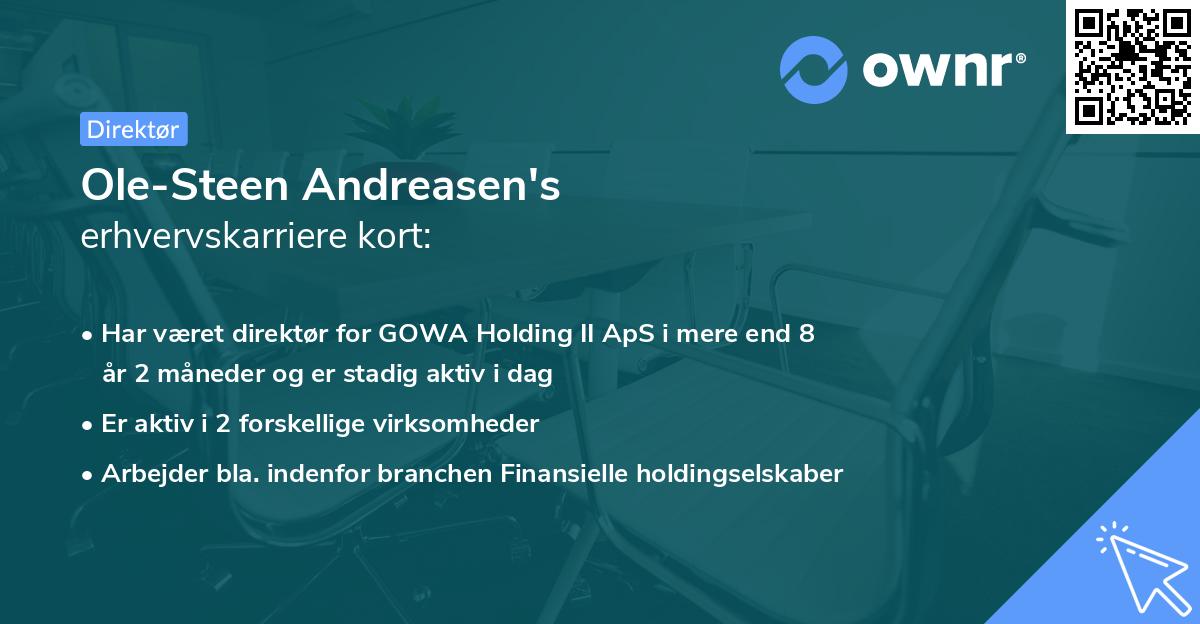 Ole-Steen Andreasen's erhvervskarriere kort