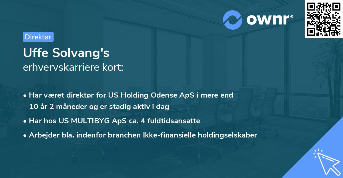 Uffe Solvang's erhvervskarriere kort