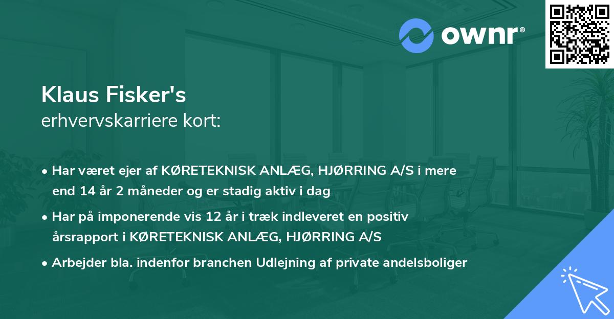 Klaus Fisker's erhvervskarriere kort