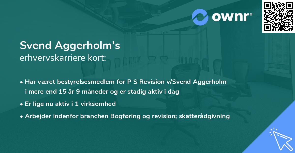 Svend Aggerholm's erhvervskarriere kort