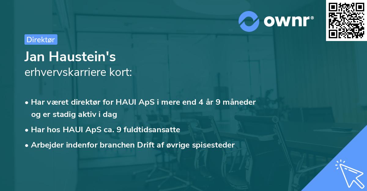 Jan Haustein's erhvervskarriere kort