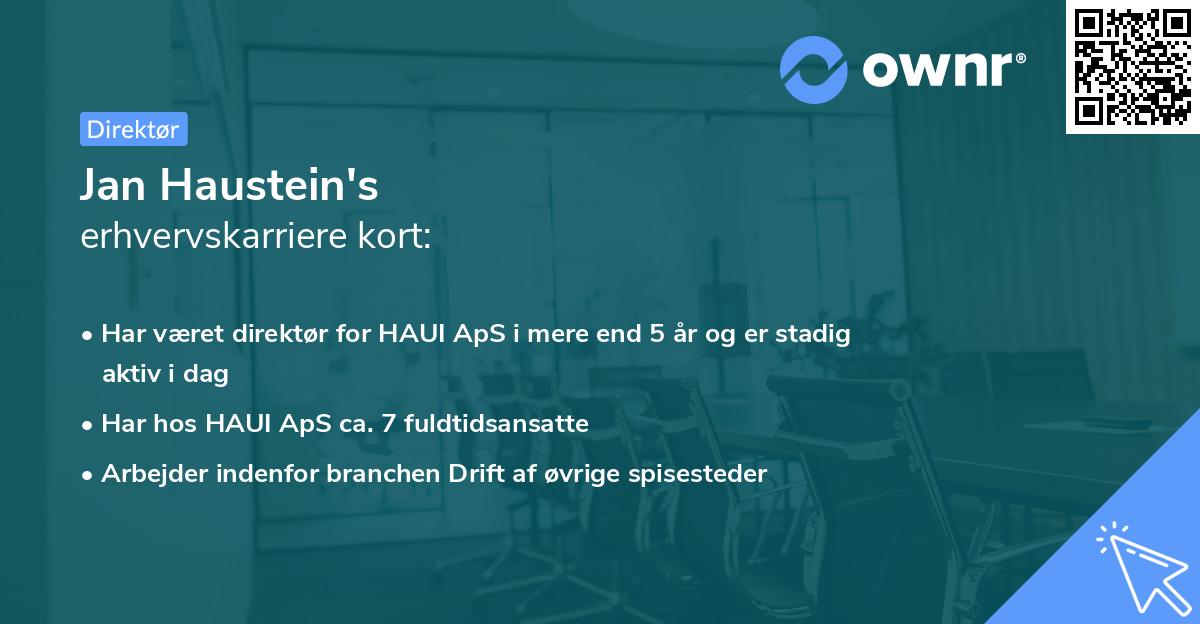 Jan Haustein's erhvervskarriere kort