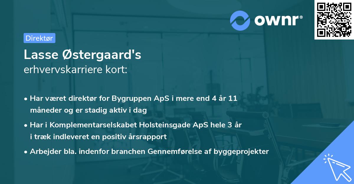 Lasse Østergaard's erhvervskarriere kort