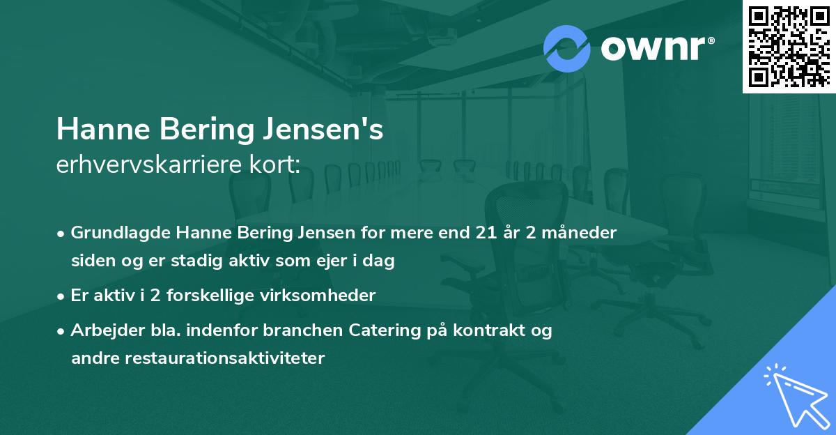 Hanne Bering Jensen's erhvervskarriere kort