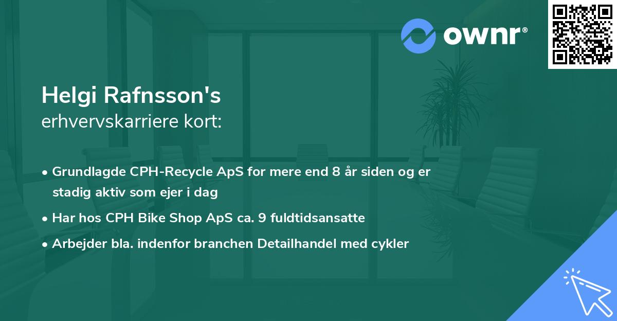Helgi Rafnsson's erhvervskarriere kort