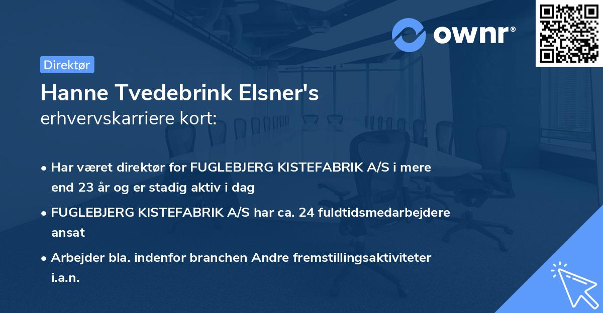 Hanne Tvedebrink Elsner's erhvervskarriere kort