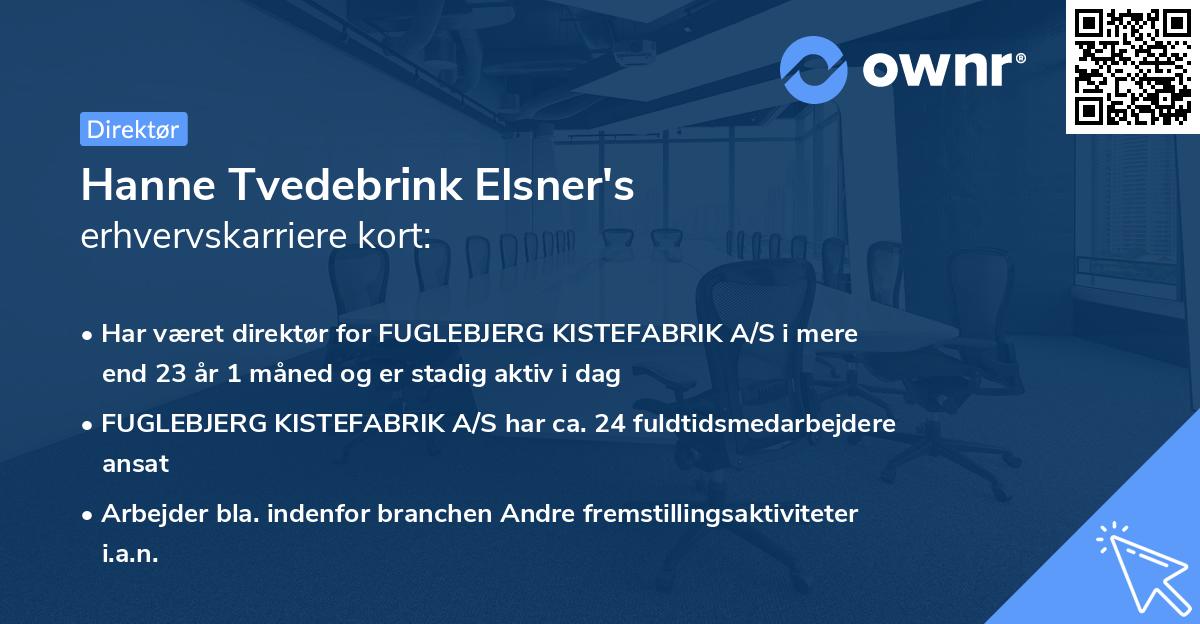 Hanne Tvedebrink Elsner's erhvervskarriere kort