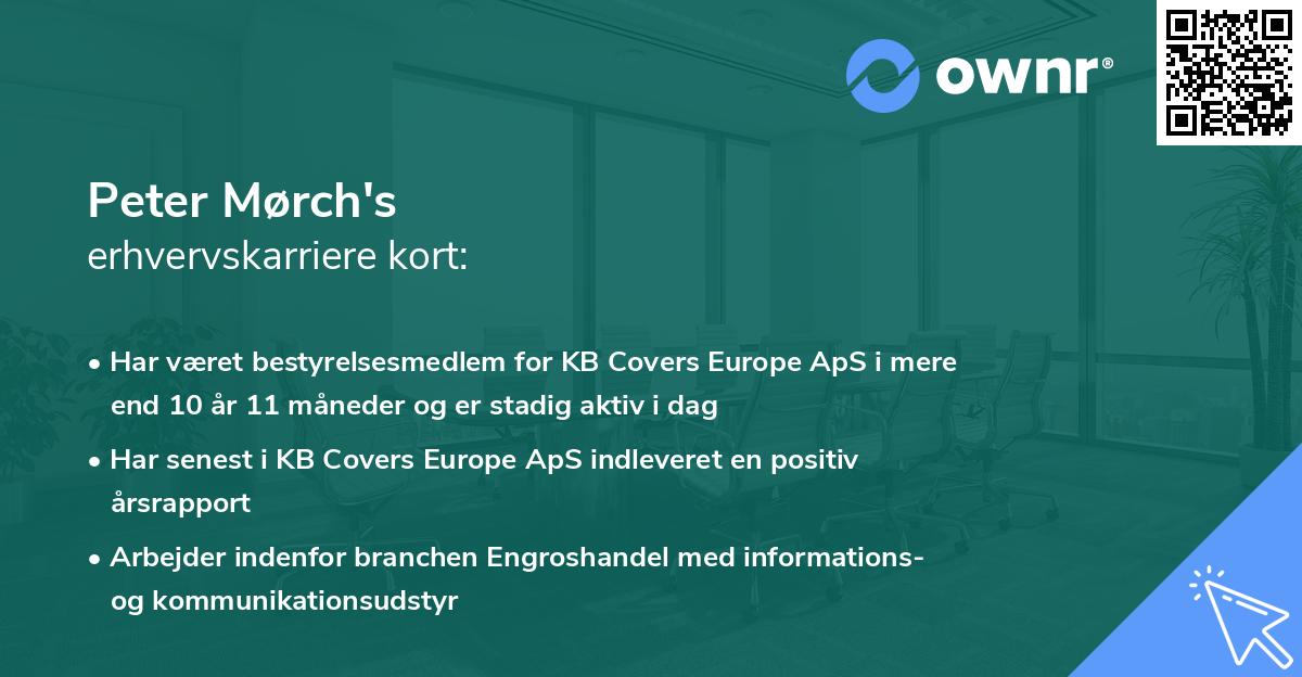 Peter Mørch's erhvervskarriere kort