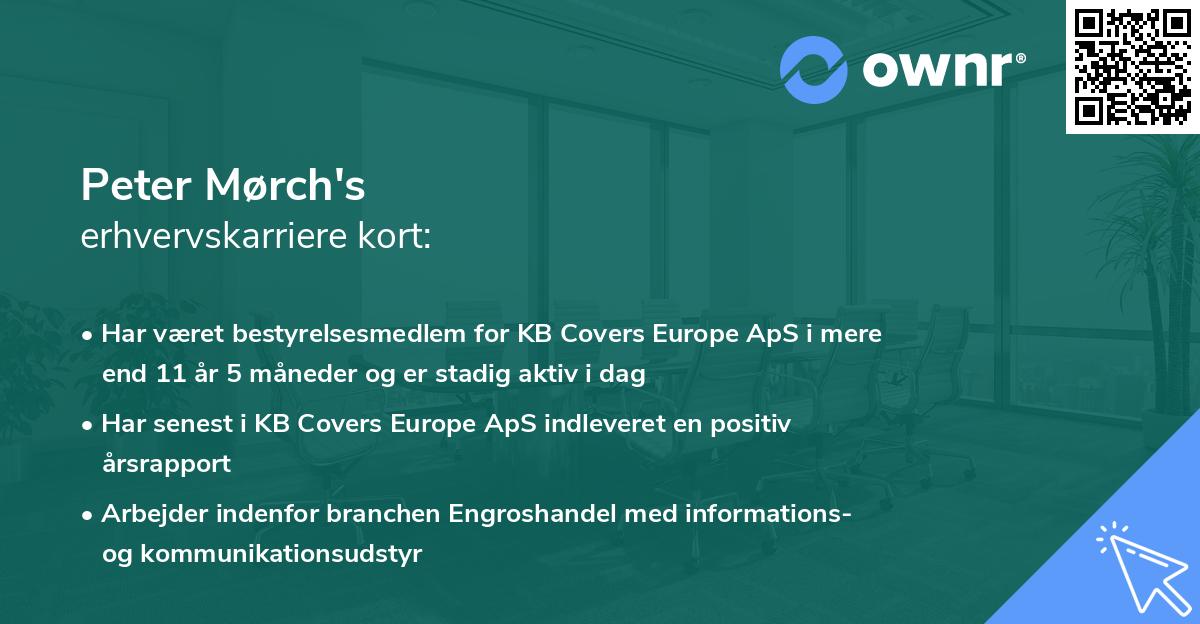 Peter Mørch's erhvervskarriere kort