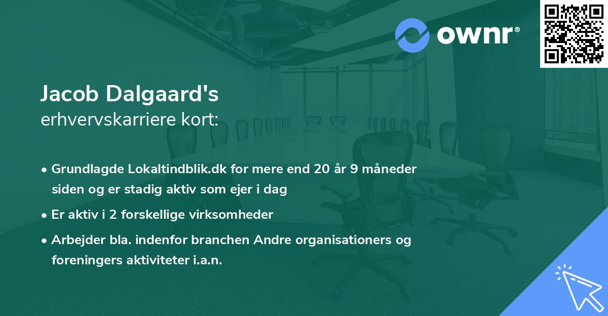 Jacob Dalgaard's erhvervskarriere kort