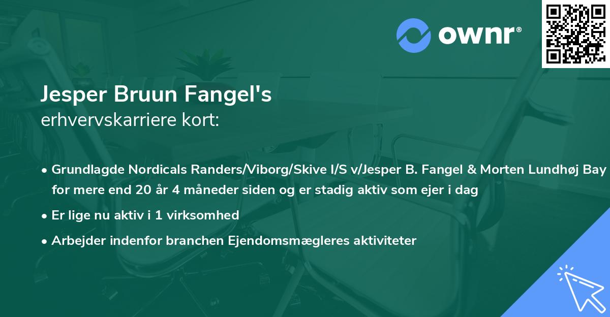 Jesper Bruun Fangel's erhvervskarriere kort