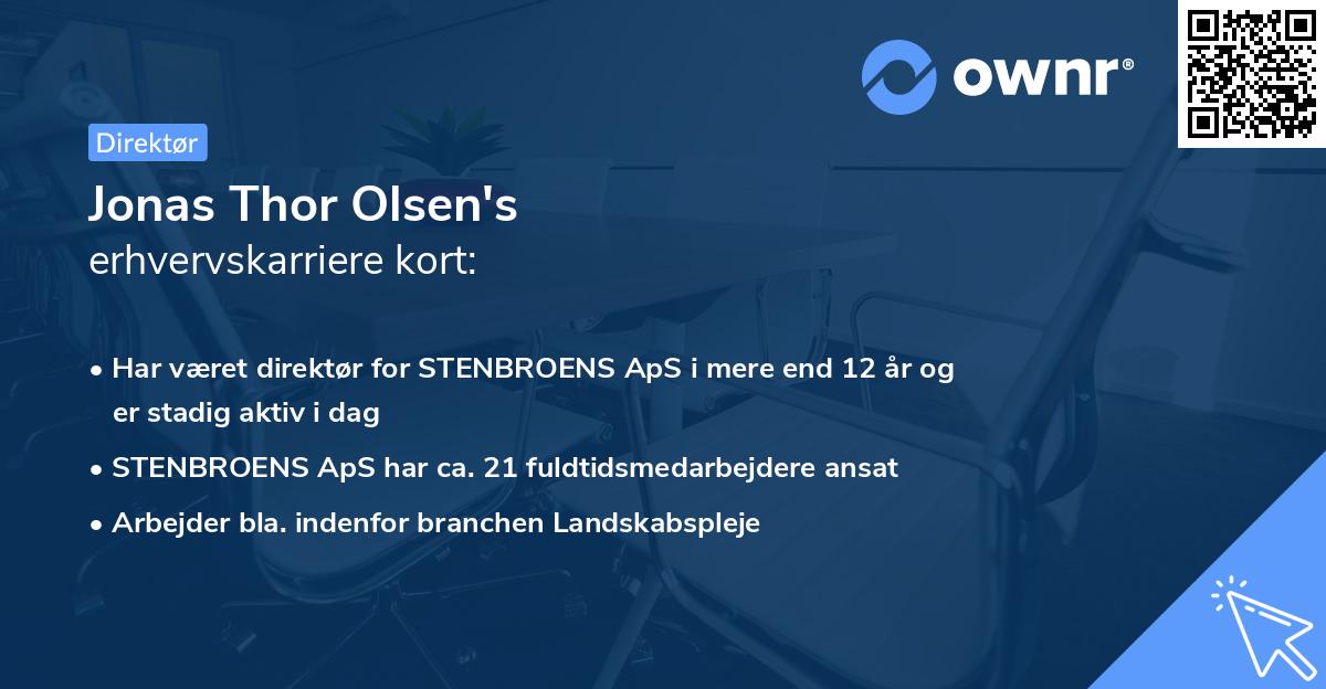 Jonas Thor Olsen's erhvervskarriere kort