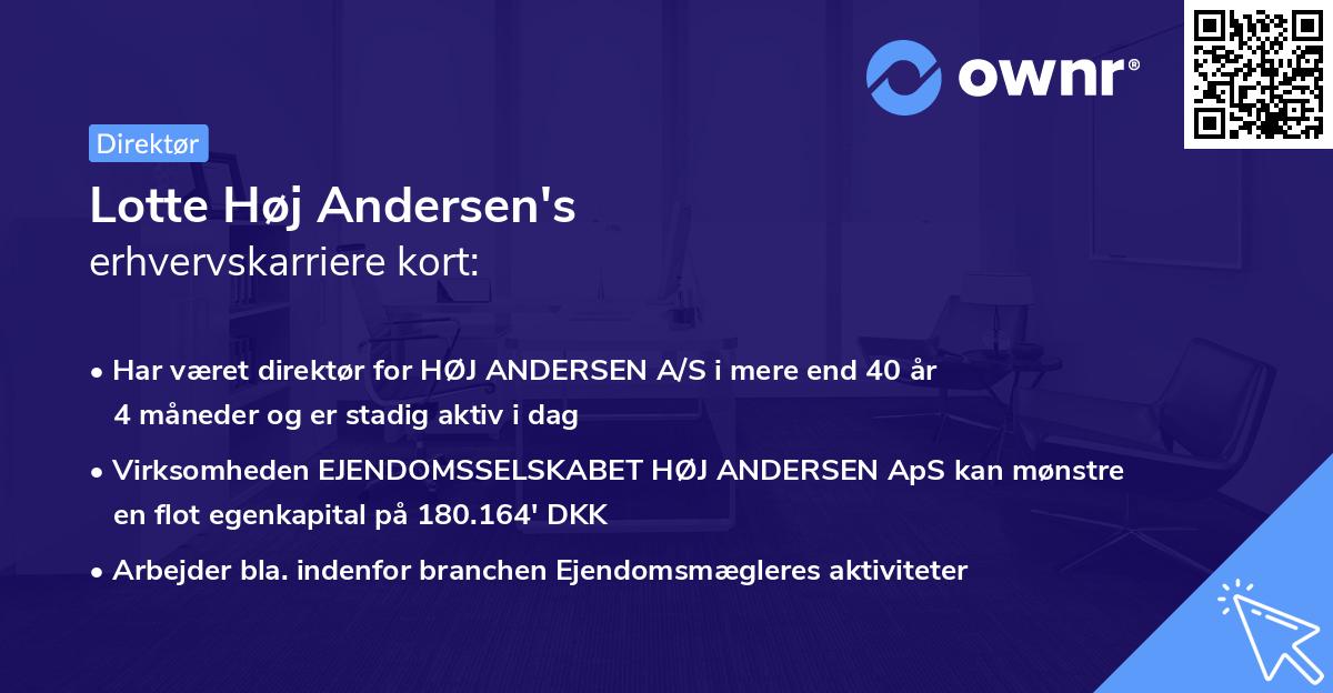 Lotte Høj Andersen's erhvervskarriere kort