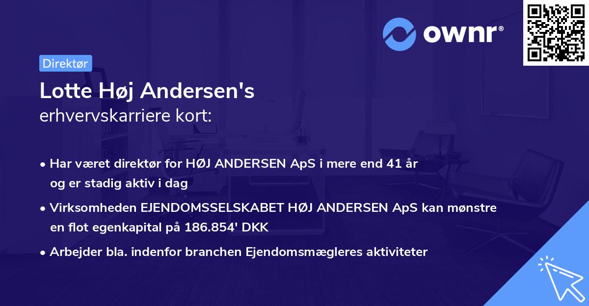 Lotte Høj Andersen's erhvervskarriere kort