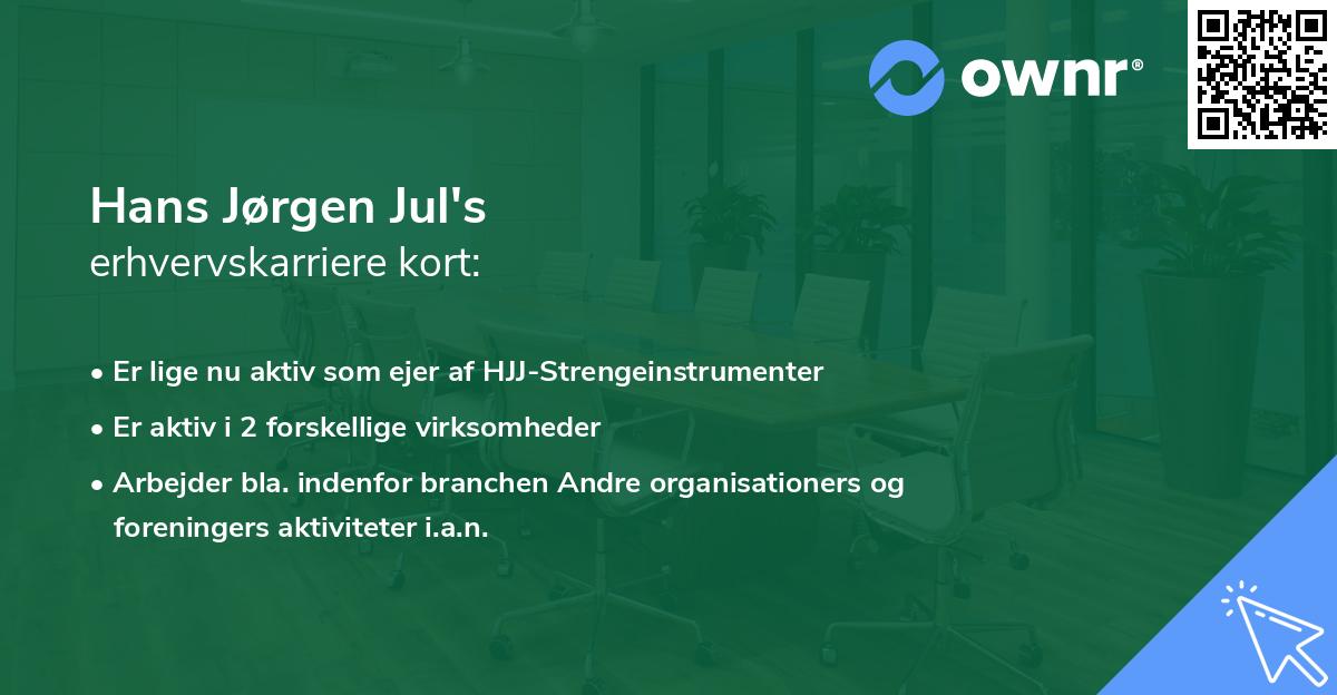 Hans Jørgen Jul's erhvervskarriere kort