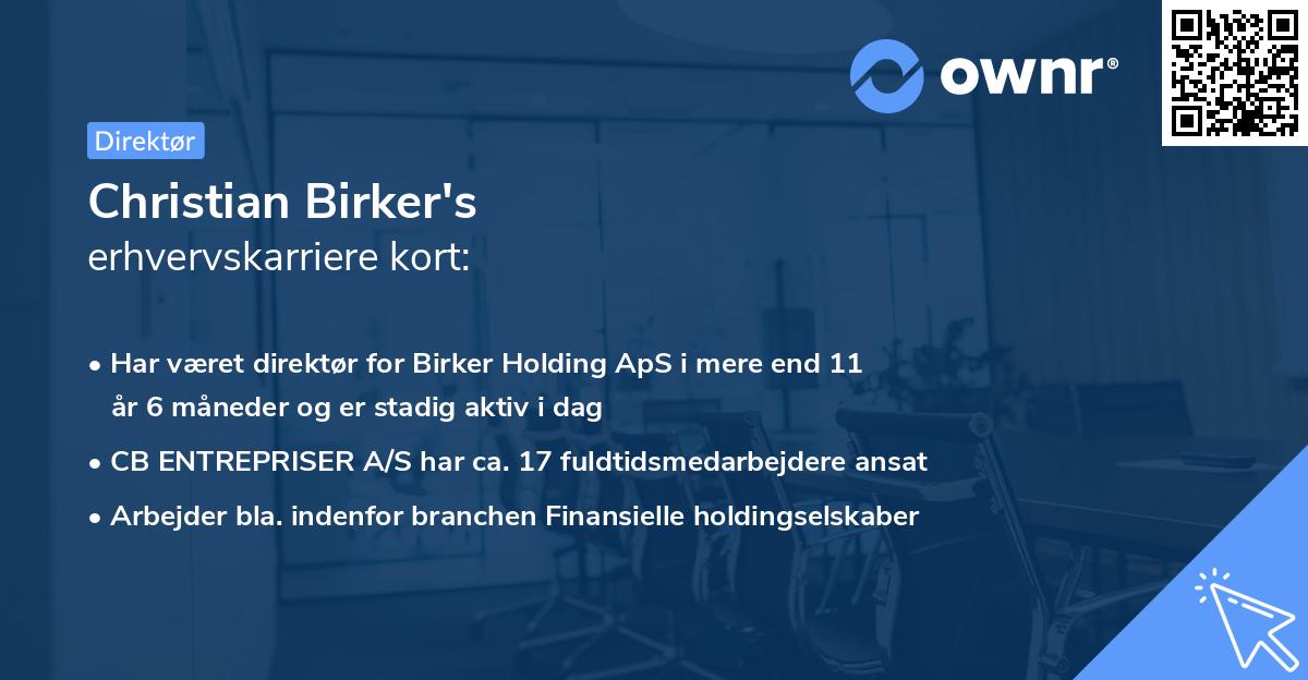 Christian Birker's erhvervskarriere kort