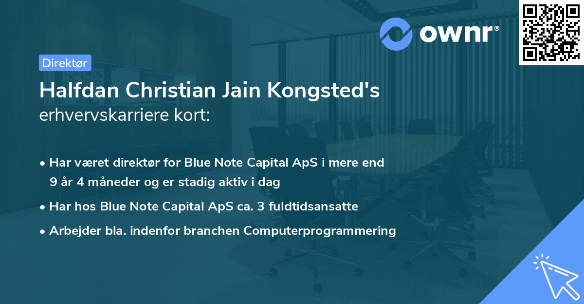 Halfdan Christian Jain Kongsted's erhvervskarriere kort