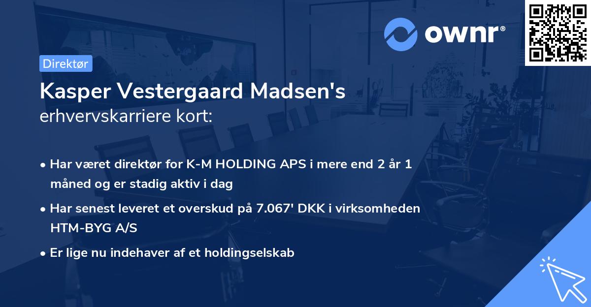 Kasper Vestergaard Madsen's erhvervskarriere kort