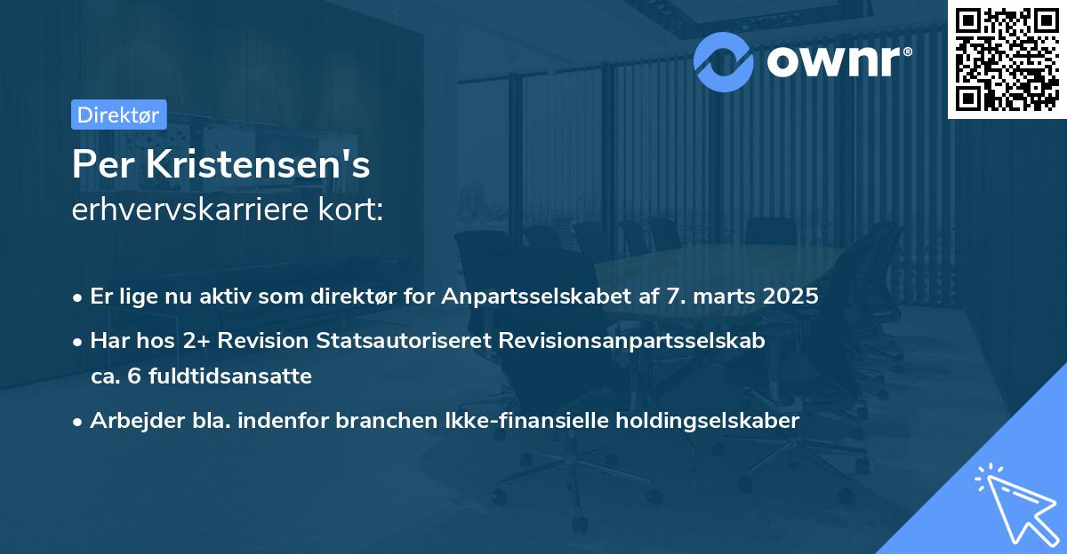 Per Kristensen's erhvervskarriere kort