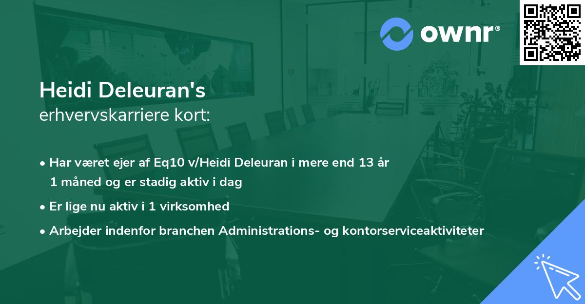 Heidi Deleuran's erhvervskarriere kort