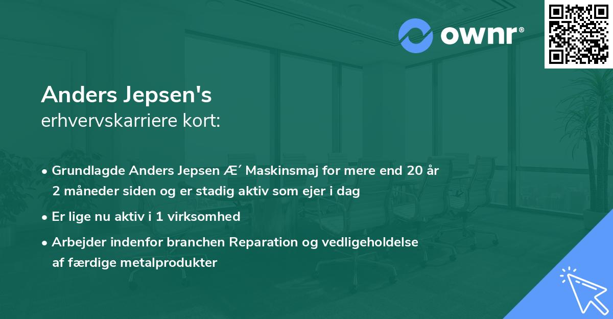 Anders Jepsen's erhvervskarriere kort
