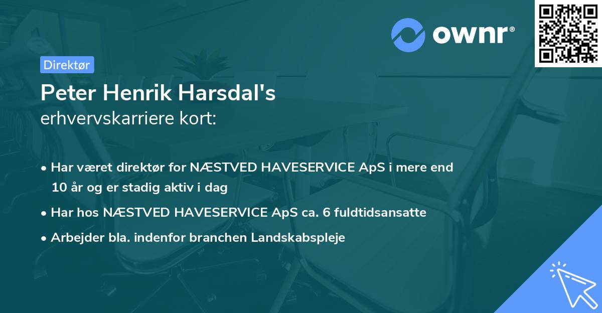 Peter Henrik Harsdal's erhvervskarriere kort