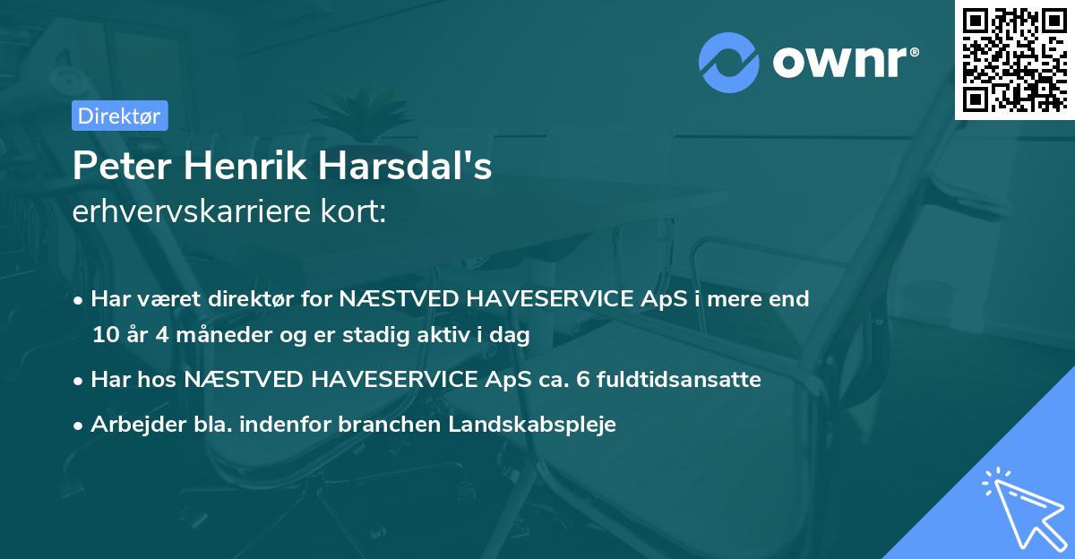Peter Henrik Harsdal's erhvervskarriere kort
