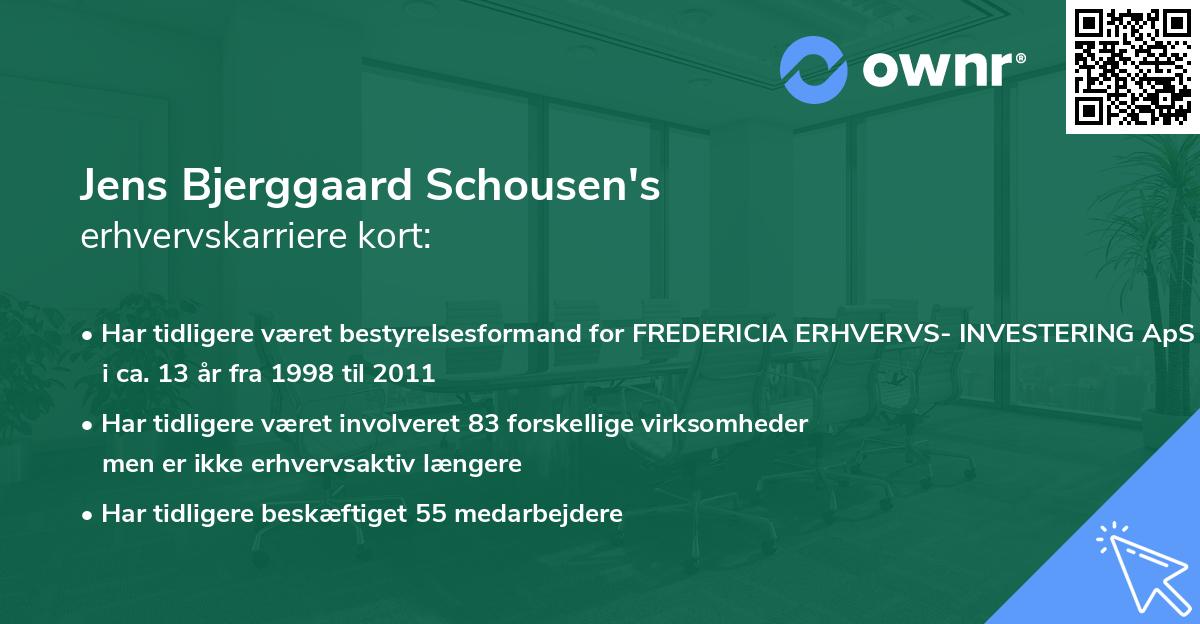 Jens Bjerggaard Schousen's erhvervskarriere kort