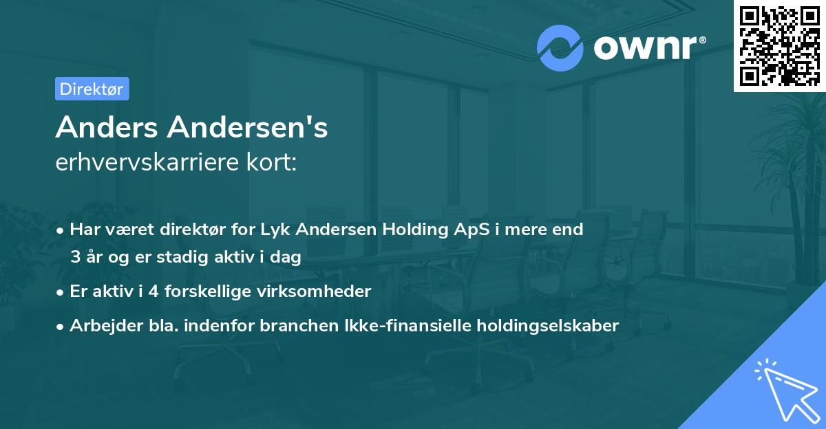 Anders Andersen's erhvervskarriere kort