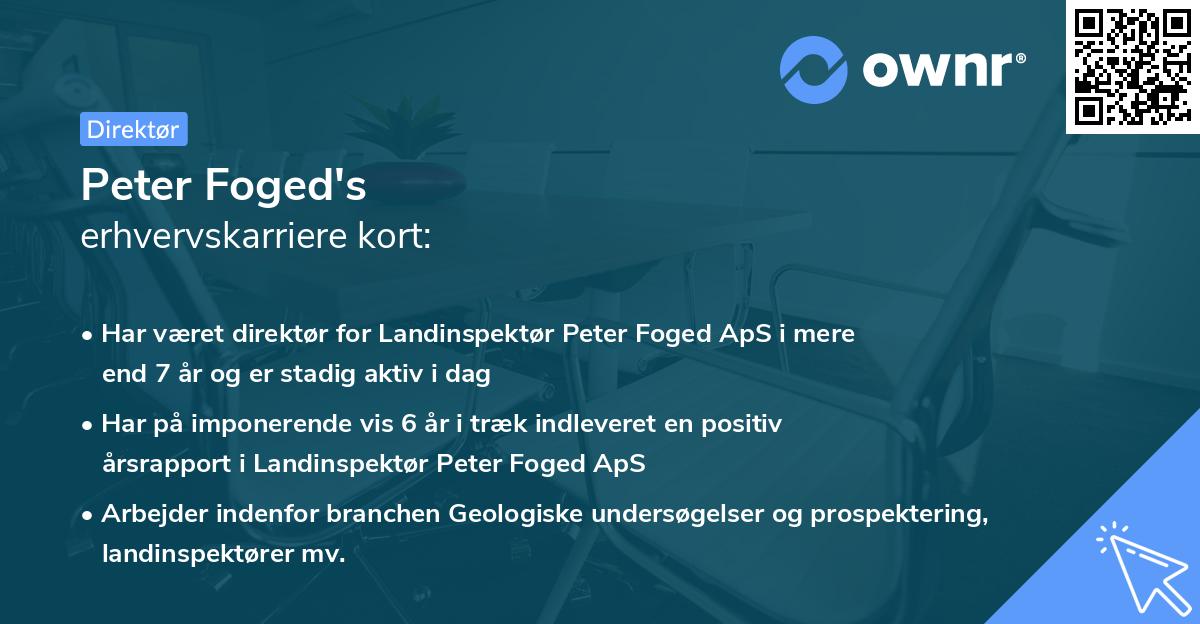Peter Foged's erhvervskarriere kort