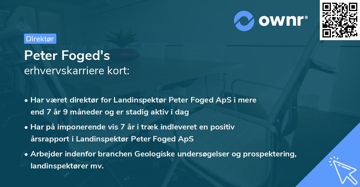 Peter Foged's erhvervskarriere kort